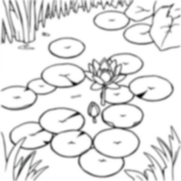 pond with lily pads - pond, lily pads coloring page