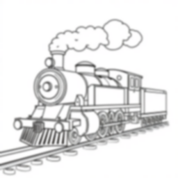 Free steam locomotive - steam locomotive Coloring Page for Kids - Printable PDF & PNG