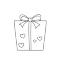 Free valentine gift - valentine, gift Coloring Page for Kids - Printable PDF & PNG