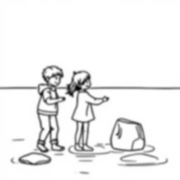kids skipping stones - kids, skipping, stones coloring page