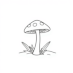 simple mushroom - mushroom coloring page