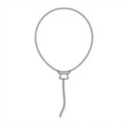 easy balloon - easy, balloon coloring page