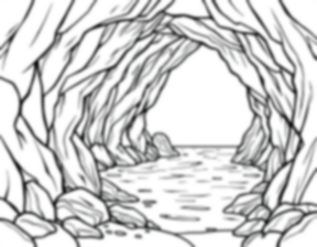 sea cave - sea cave coloring page