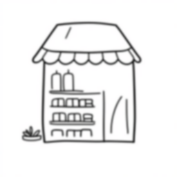 Free shop - shop Coloring Page for Kids - Printable PDF & PNG