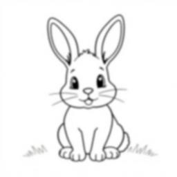 cute bunny - cute, bunny coloring page