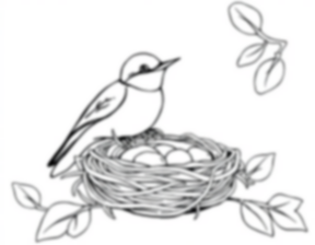 swallow building nest - building, swallow, nest coloring page