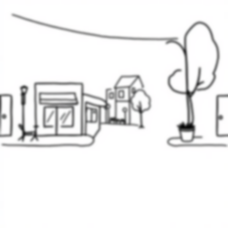 Free street - road, sidewalk, people Coloring Page for Kids - Printable PDF & PNG