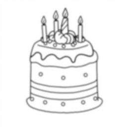 Free birthday cake - cake, birthday Coloring Page for Kids - Printable PDF & PNG