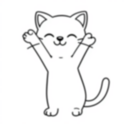 Free cat stretching - cat, stretching Coloring Page for Kids - Printable PDF & PNG