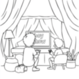 boy watching show - boy, watching, show coloring page