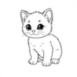 cute kitten - cute, kitten coloring page