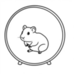 hamster in wheel - hamster, wheel coloring page