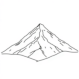 snow capped mountain - mountain, snow, capped coloring page