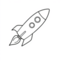 space rocket - space, rocket coloring page