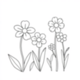 Free spring flowers - flowers, spring Coloring Page for Kids - Printable PDF & PNG