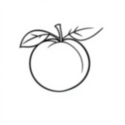 Free peach - peach Coloring Page for Kids - Printable PDF & PNG