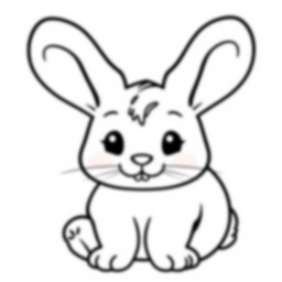 cute bunny - cute, bunny coloring page