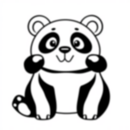 adorable panda - adorable, panda coloring page