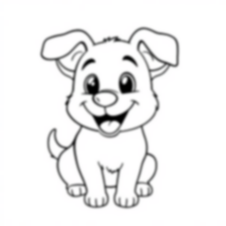 happy dog - happy, dog coloring page