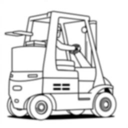 forklift lifting - lifting, forklift coloring page