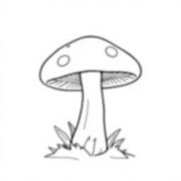simple mushroom - mushroom coloring page