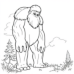 giant looking down - giant, looking down coloring page