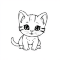 cute kitten - cute, kitten coloring page
