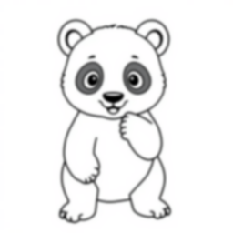 adorable panda - adorable, panda coloring page