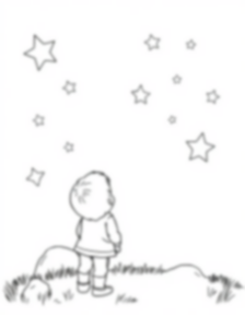 child looking at stars - stars, child, looking coloring page