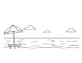 Free summer beach - beach, summer Coloring Page for Kids - Printable PDF & PNG