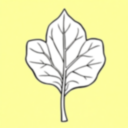 easy leaf - easy, leaf coloring page