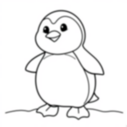 cute penguin - cute, penguin coloring page