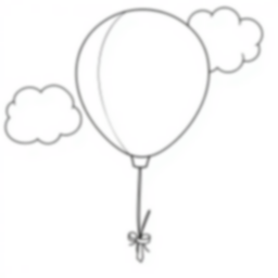 easy balloon - easy, balloon coloring page