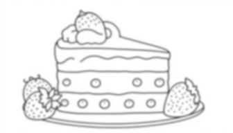 Free strawberry cake - cake, strawberry Coloring Page for Kids - Printable PDF & PNG