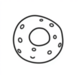 Free bagel - bagel Coloring Page for Kids - Printable PDF & PNG