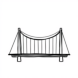 Free suspension bridge - suspension bridge Coloring Page for Kids - Printable PDF & PNG