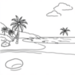 Free secluded beach - secluded beach Coloring Page for Kids - Printable PDF & PNG