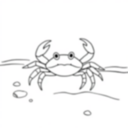 crab on beach - beach, crab coloring page