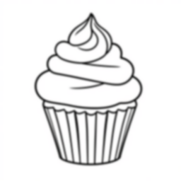 basic cupcake - basic, cupcake, dessert, icing, sprinkles coloring page