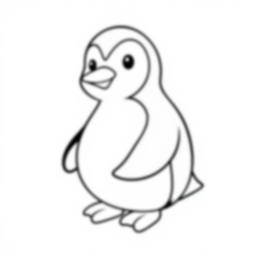 cute penguin - cute, penguin coloring page
