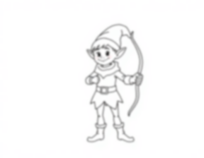 Free elf with bow - elf, bow Coloring Page for Kids - Printable PDF & PNG
