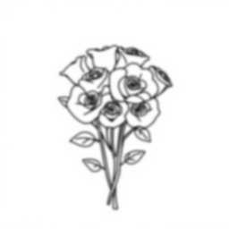 Free bouquet of roses - bouquet, roses Coloring Page for Kids - Printable PDF & PNG