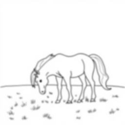 Free unicorn grazing - unicorn, grazing Coloring Page for Kids - Printable PDF & PNG