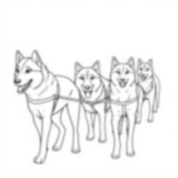 Free dogsled team - dogsled, team Coloring Page for Kids - Printable PDF & PNG