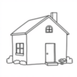 basic house - house, basic coloring page