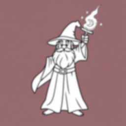 Free wizard casting spell - wizard, casting, spell Coloring Page for Kids - Printable PDF & PNG