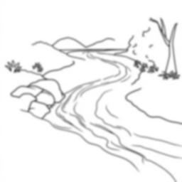 river flowing - river, flowing coloring page
