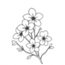 Free sakura flowers - sakura flowers Coloring Page for Kids - Printable PDF & PNG