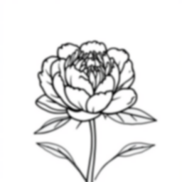 Free peony - peony Coloring Page for Kids - Printable PDF & PNG