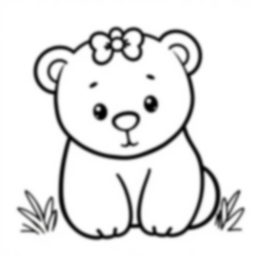 cute bear - cute, bear coloring page